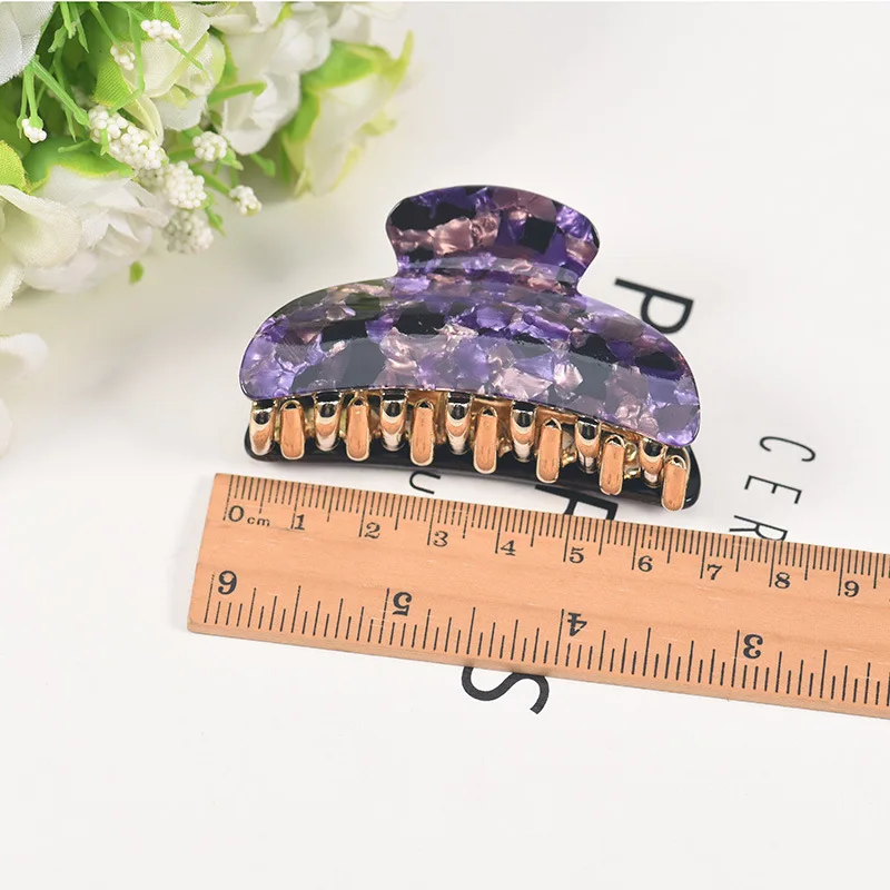 New Hair Clips Marble Textured Hair Claw Vintage Barrette Crab Hair Clips for Women Girls Floral Acrylic Hair Accessories