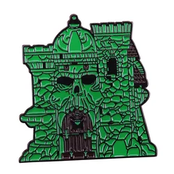 Villain castle grayskull enamel pin skeletor devil brooch retro 80s He-man badge Halloween Goth accessory