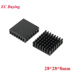 10Pcs/1pc Heatsink 28x28x8mm Radiator Cooler Fan Aluminum 28*28*8mm Heat Sink 28mm*28mm*8mm Metal Slotting For Cooling Fin