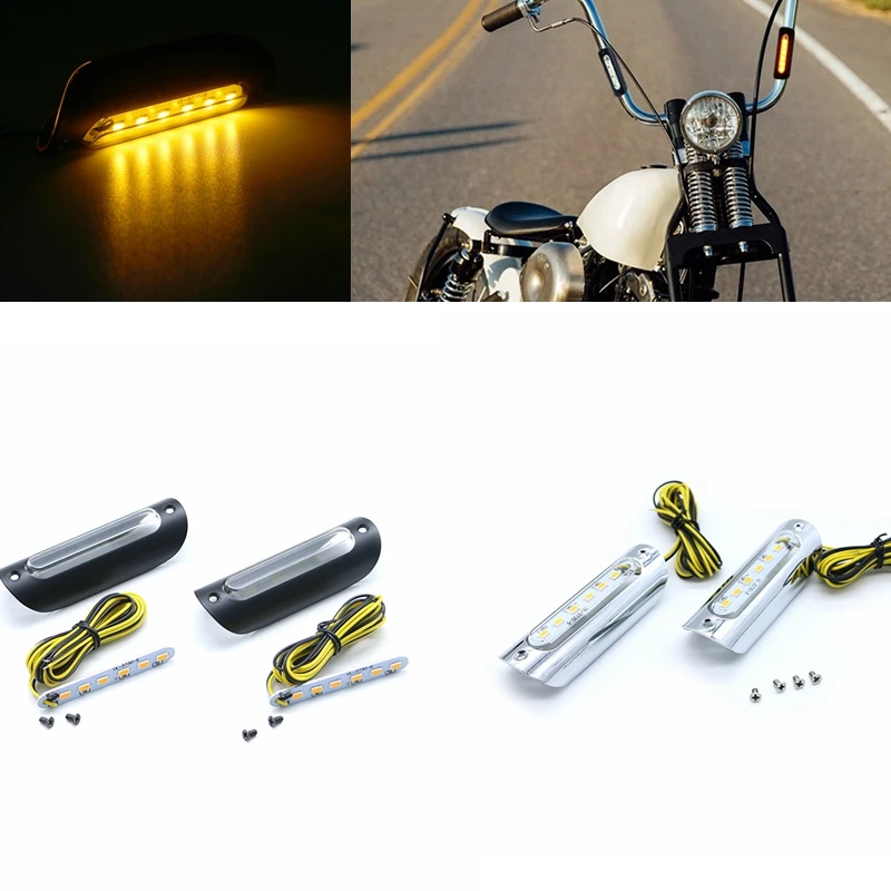 For Harley Road King Motorcycle LED Turn Signals Driving Light Highway Crash Bar Lamp for Touring Sportster Softail Chopper