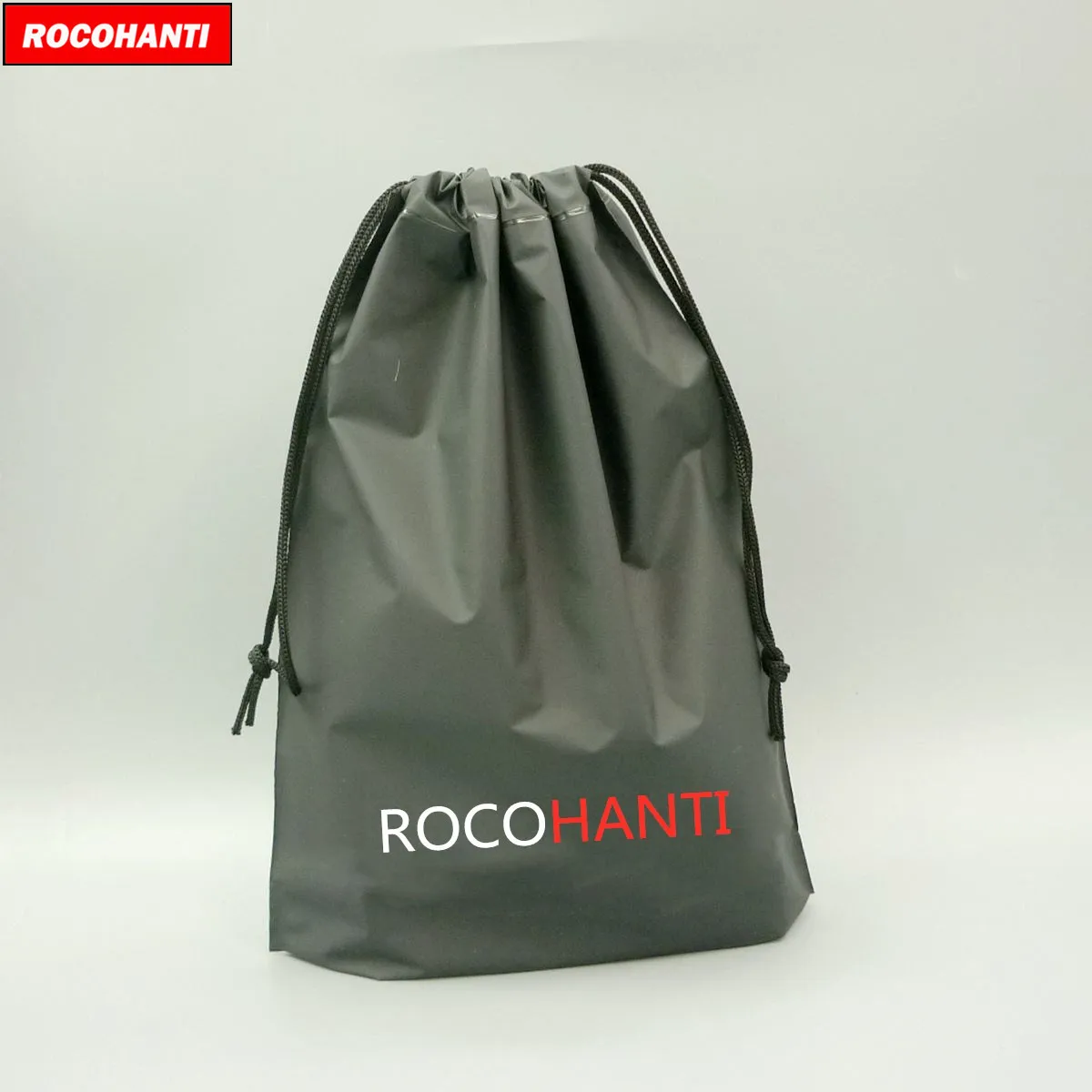 

50pcs Custom Logo Reusable Eco Friendly Clothing Packaging Bag Large Black Dust EVA Plastic Drawstring Pouch Bag for Candle