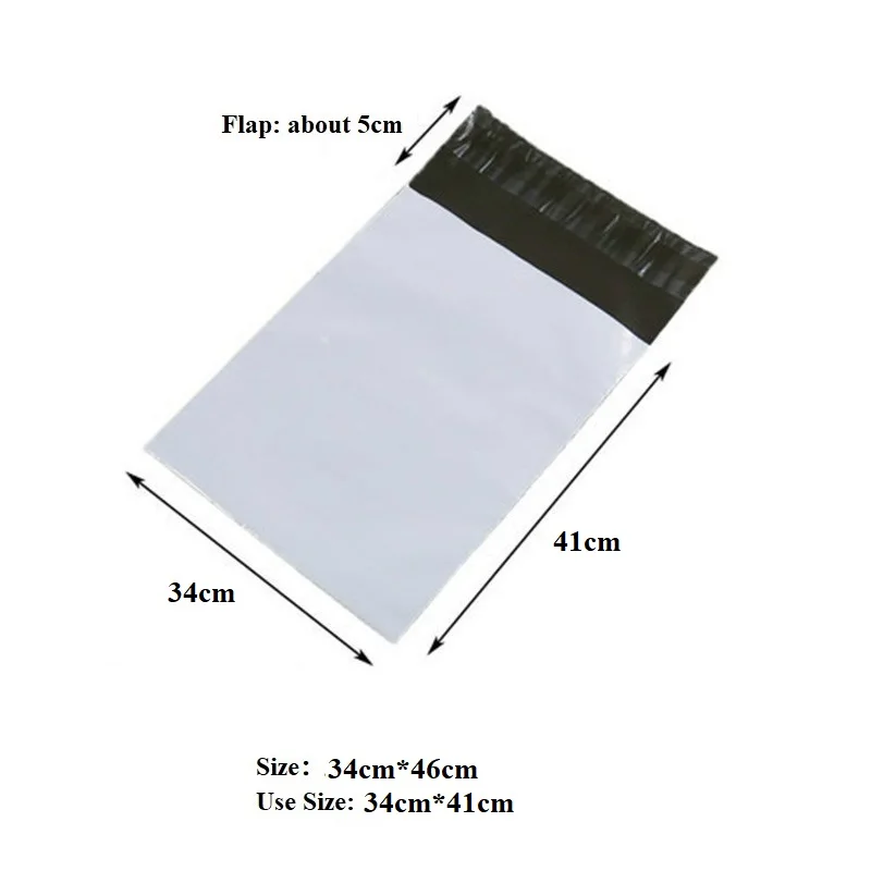 20 개/몫 우편물 우편 방수 가방 34cm * 46cm 화이트 택배 가방 저장 봉투 플라스틱 폴 리 봉투 우편물 우편 주최자