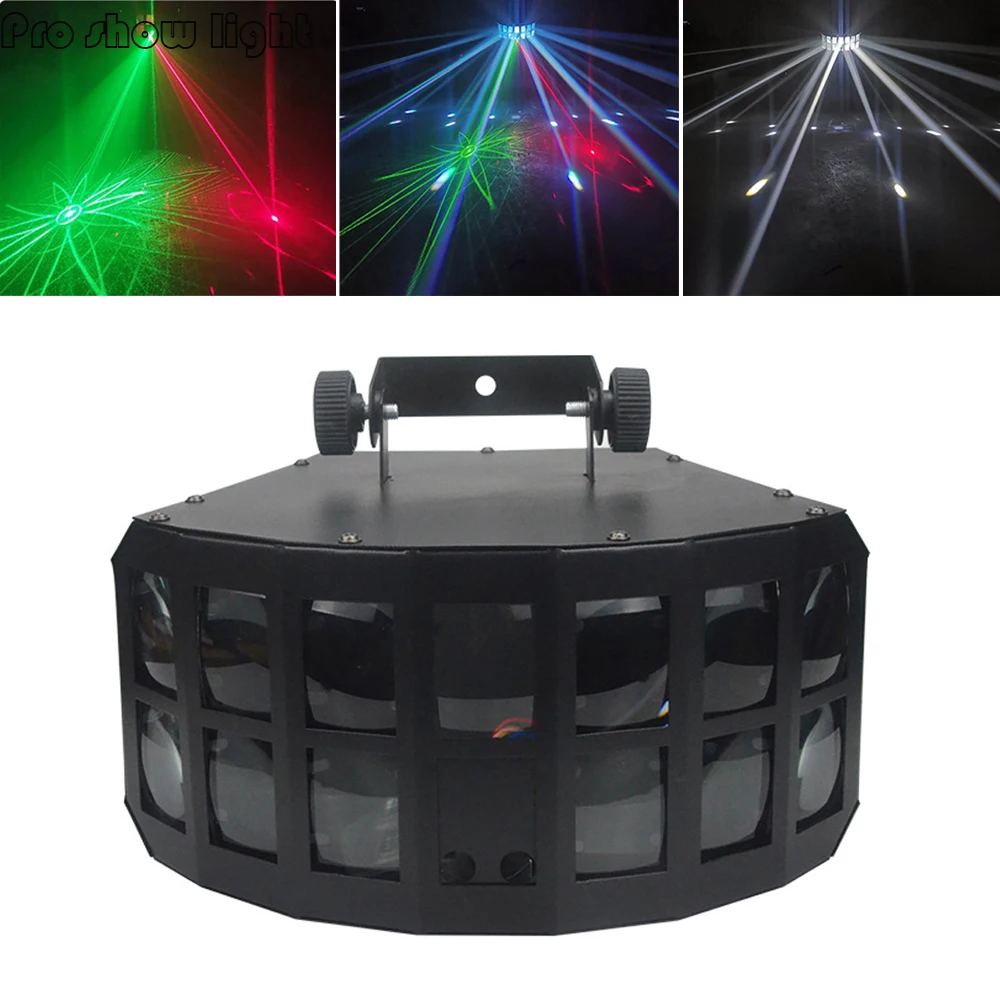 

NEW DMX Conrol CREE LEDS RGBW LED Laser Strobe Disco DJ Beam Spot Stage Lighting Effect Party Dance Club Wedding Butterfly Light