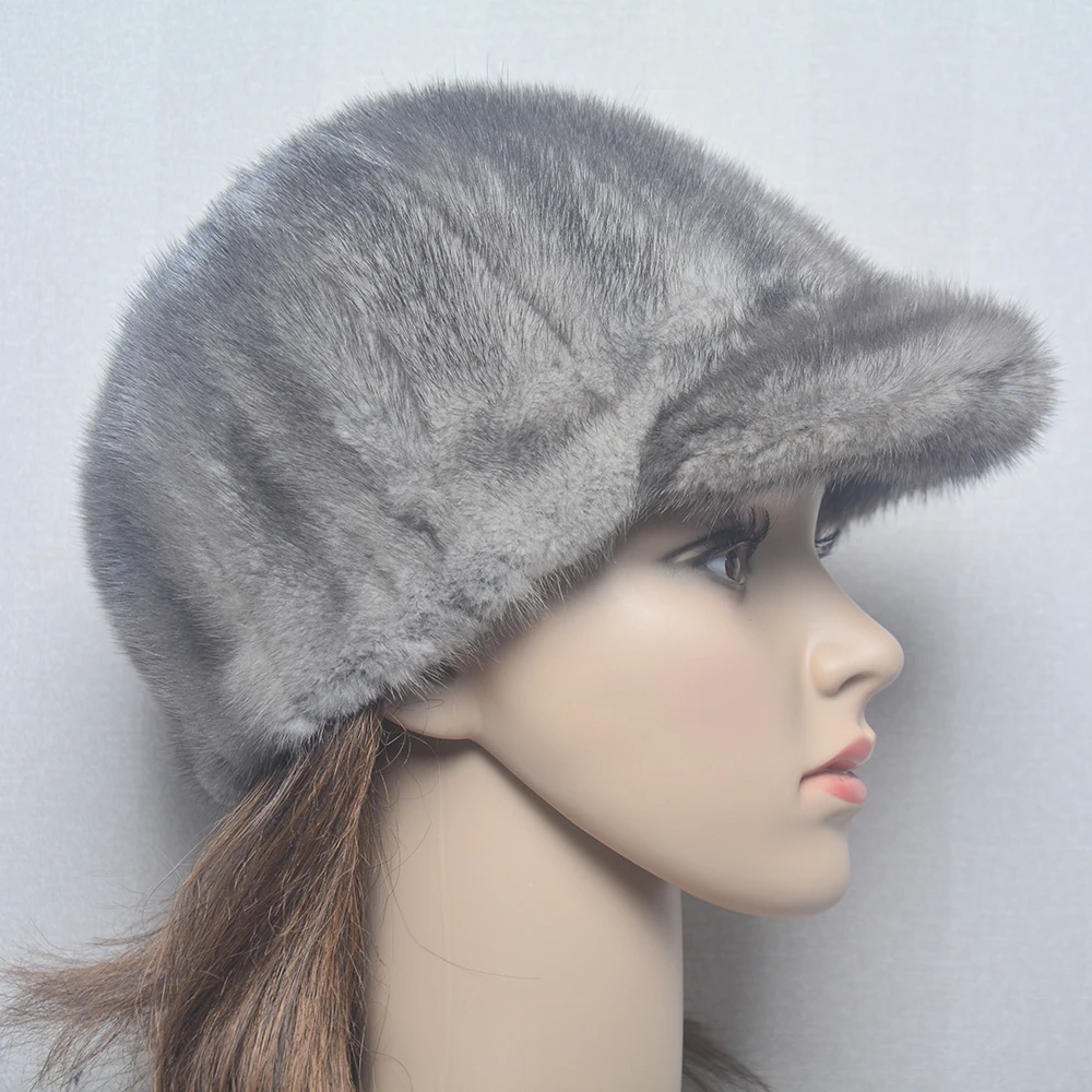 Hot Sale Winter Women New Real Mink Straw Hats Ladies Winter Outdoor Leisure Hats 100% Natural Mink Fur Hats Hats