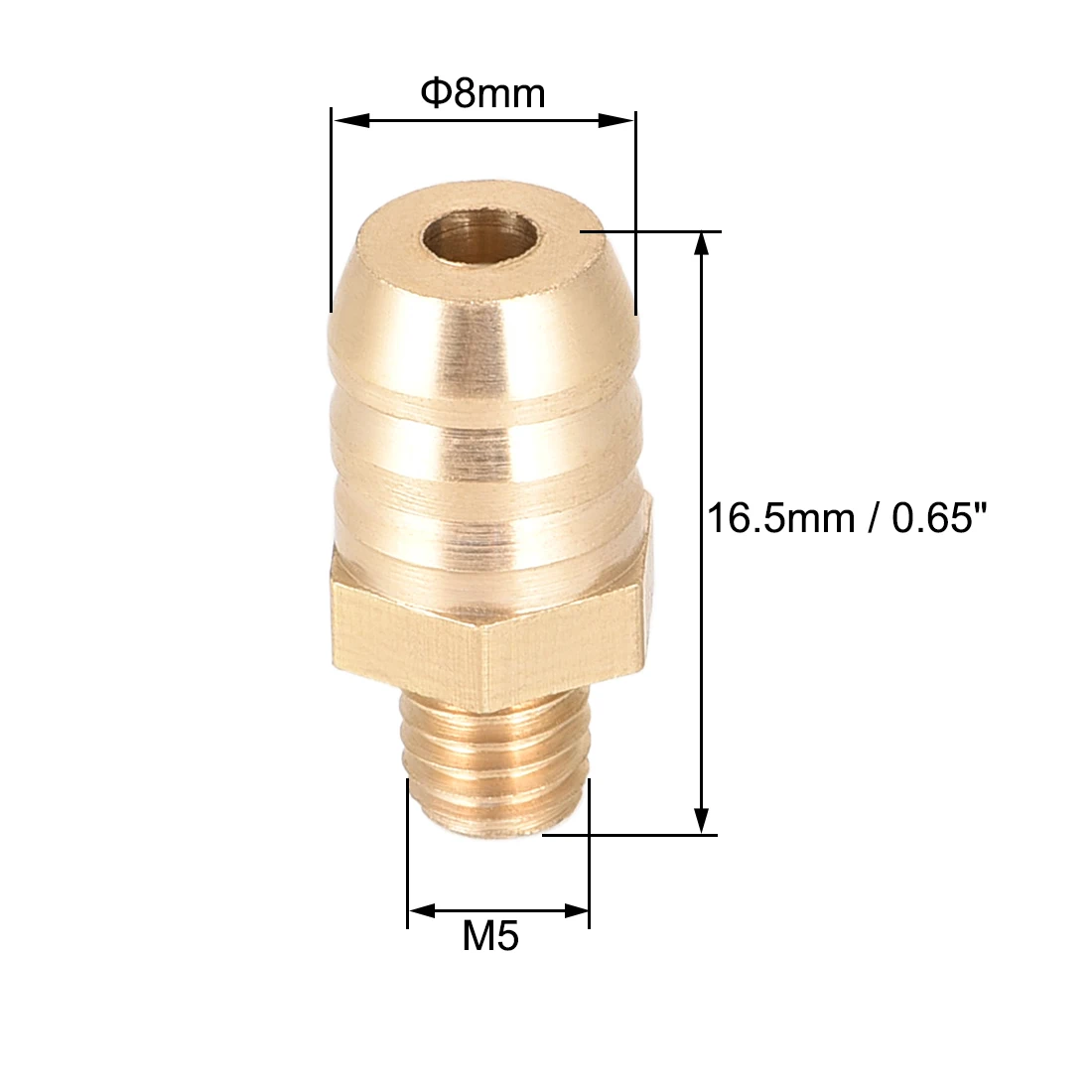 Uxcell 4PcsทองเหลืองFitting ConnectorเมตริกM5x0.8 ชายท่อID 8Mmเชื่อมต่อสำหรับAir Waterการใช้น้ำมันGold Tone
