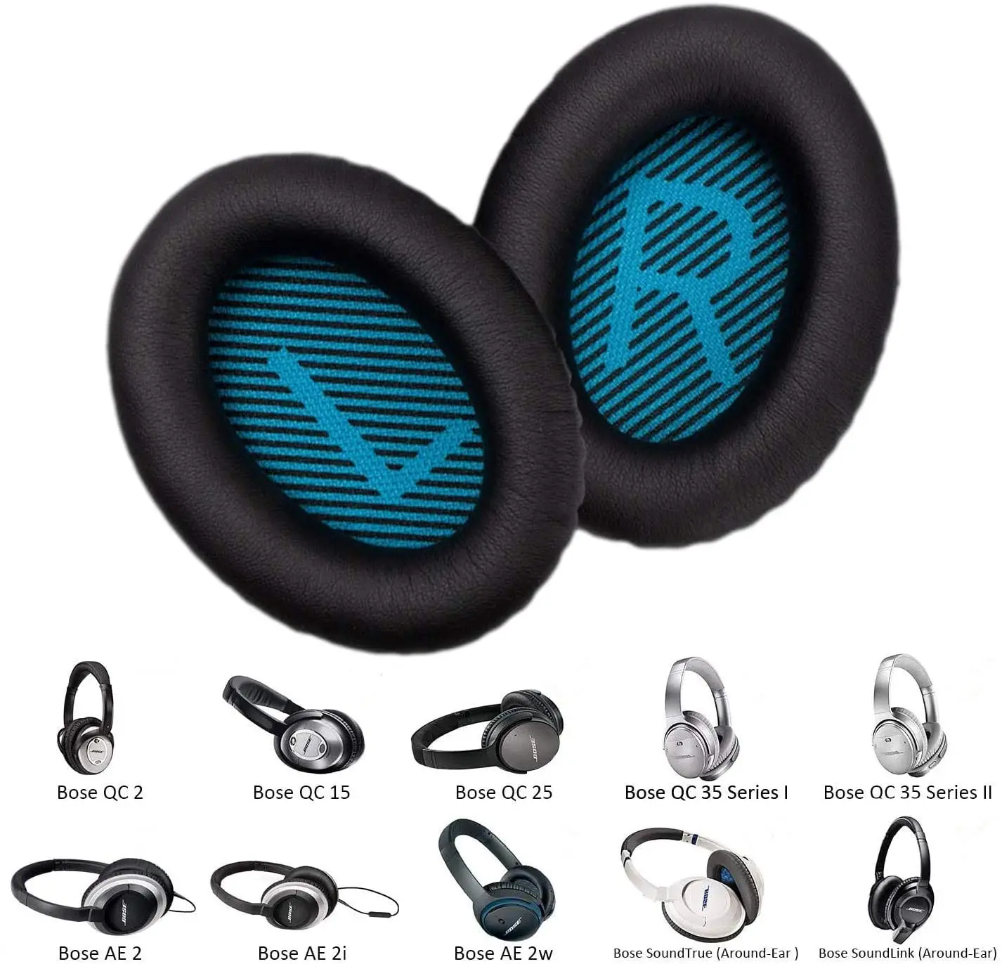 Vervanging Voor Bose QC15 Hoofdtelefoon QC35 Oorkussens QC25,QC35II Bose AE2,AE2i,QC2,AE2w, soundtrue/Soundlink Rond-Oor