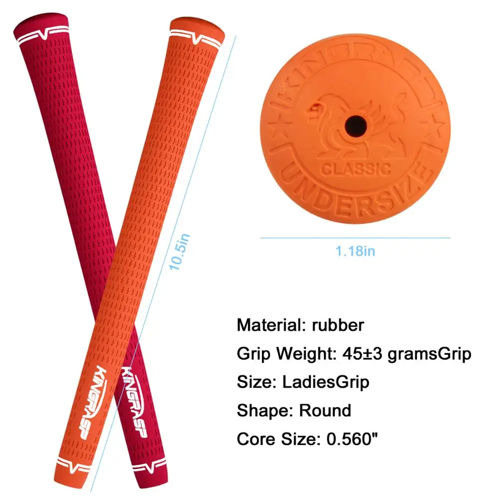 KINGRASP Golf Iron GripsPure Rubber GripsNon-Slip Shock Absorbing GripsUNDERSIZE GripsMulti-colors available!