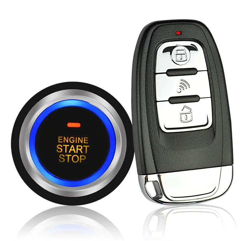 Keyless Entry System Remote Control Engine Start Car Alarm With Autostart Push Start Stop Button PKE Central Locking Automation