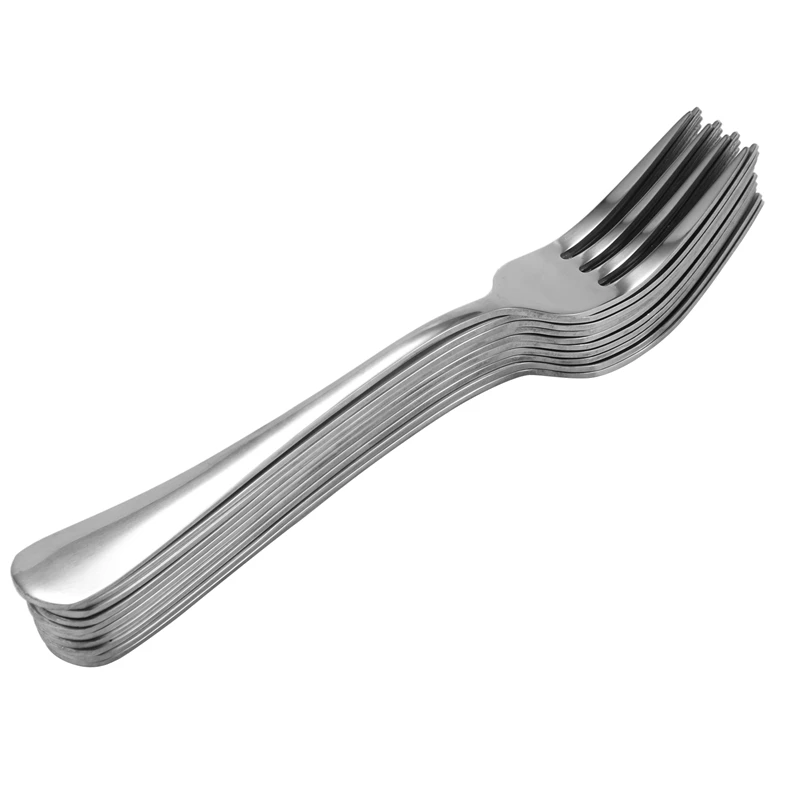 10 PCS Fork Table Stainless Steel Steak Fork Forks Cutlery Dinner Table, Fruit Salad, Steak-18.5cm Total Length