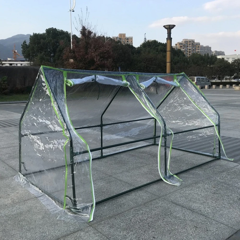 Invernadero de 180x90x90cm con cubierta y marco de plantas transparentes de PVC para cultivo de semillas de plantas vegetales de jardines interiores y exteriores