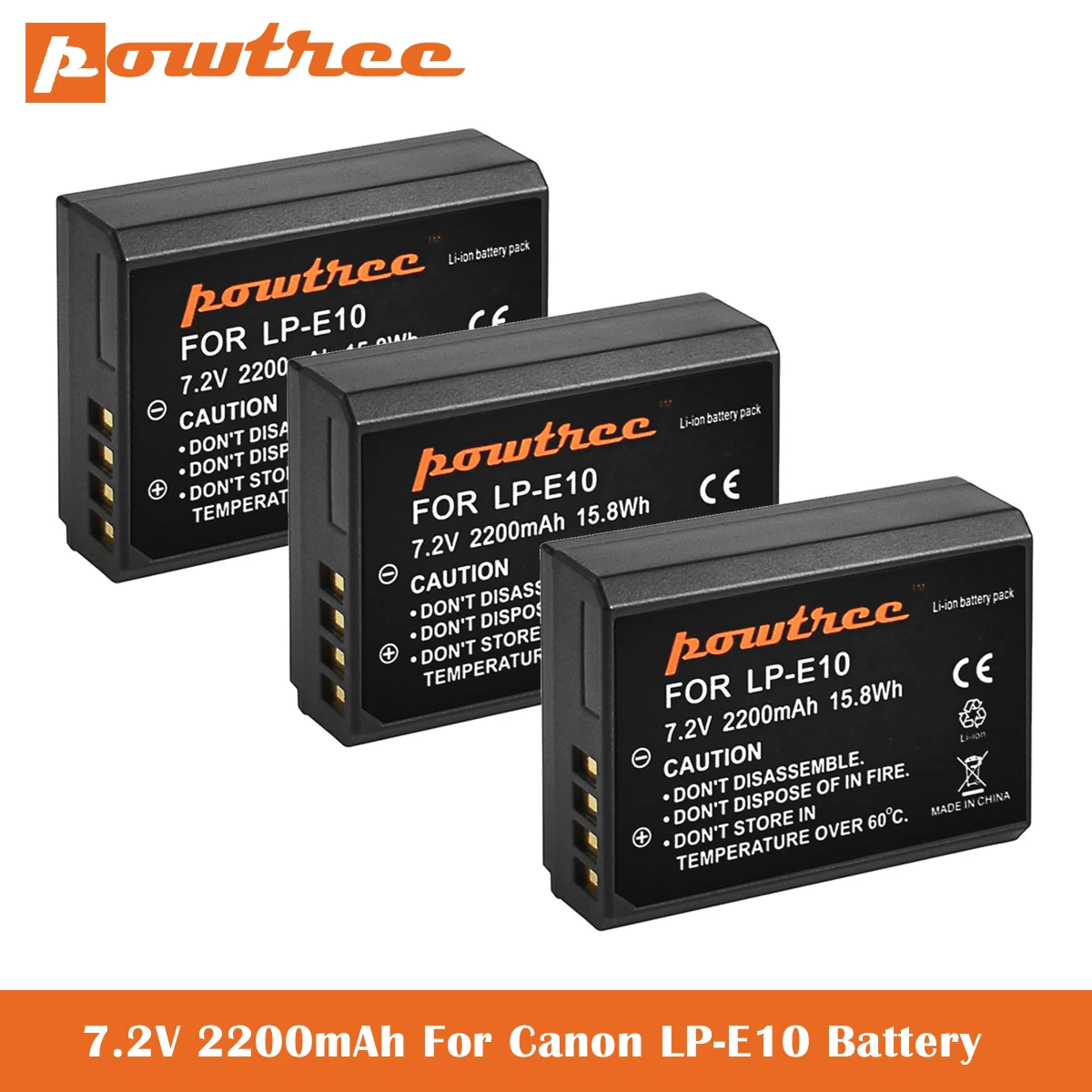 7.2V 2200mAh LP-E10 baterie do Canon EOS Rebel T3, T5, T6, T7, pocałunek X50, pocałunek X70, EOS 1100D 1200D1300D 2000D aparat cyfrowy