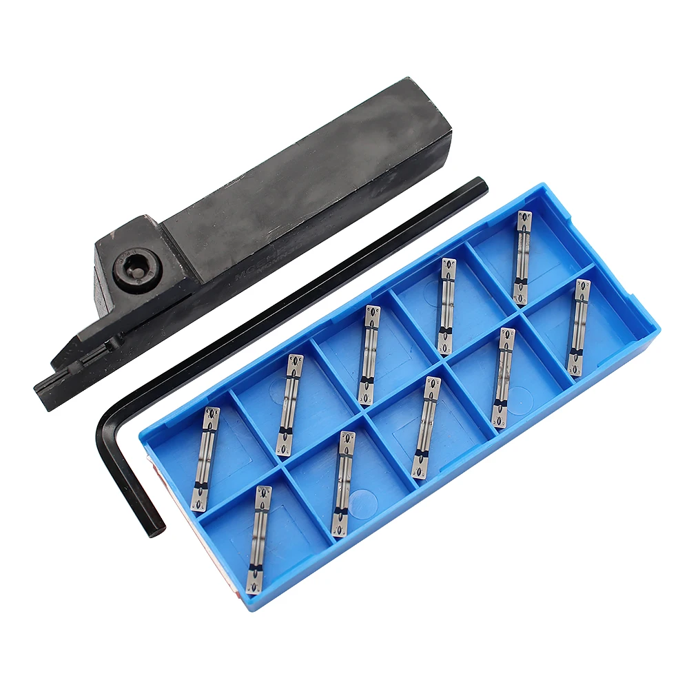 1Pc MGEHR1616 MGEHR1616-2 MGEHR1616-3 MGEHR1616-4 Mengubah Dudukan Alat + 10Pcs MGMN PC9030 Yang Sesuai dengan Grooving Carbide Sisipan