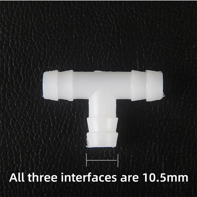 موزع مياه اكسسوارات T-نوع تي شيرت موصل مترابطة واجهة 10.5 مللي متر متساوية القطر تي شيرت سيليكون أنبوب مطاط أنابيب هواء تي شيرت