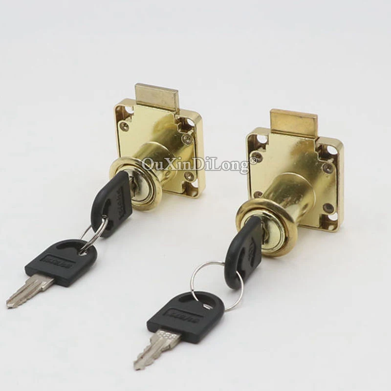 Brand New 10PCS Gold Desk Drawer Lock Cupboard Wardrobe Cabinet Door Lock Drawer File Cabinet Locks Keys Alike/Keys Different