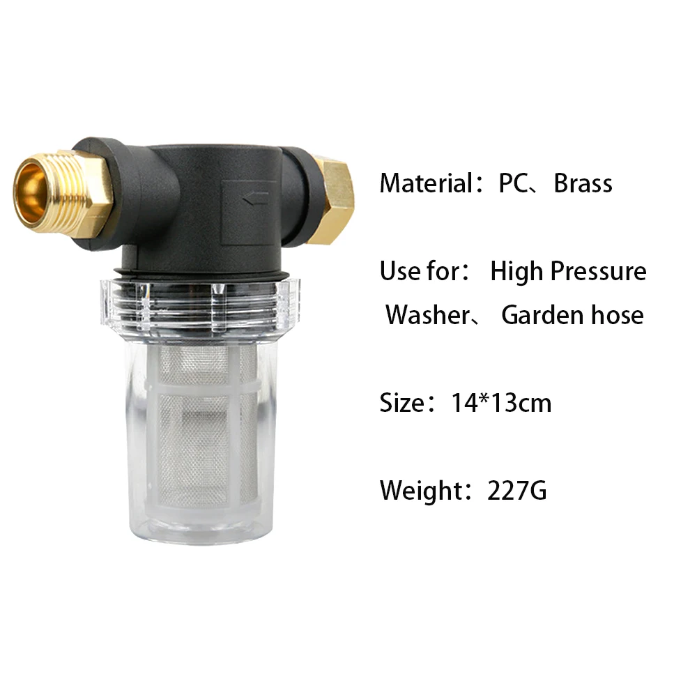 Garden Hose Water Filter Stainless Steel Mesh  G3/4 Thread High Pressure Washer Accessory Water Filter