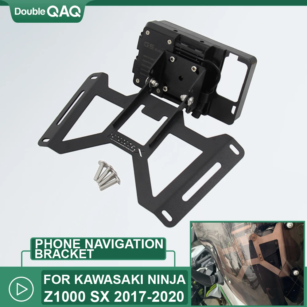 

Smart GPS Navigation Phone Mount Bracket Adapter Holder For Kawasaki NINJA Z1000 SX 2017-2020