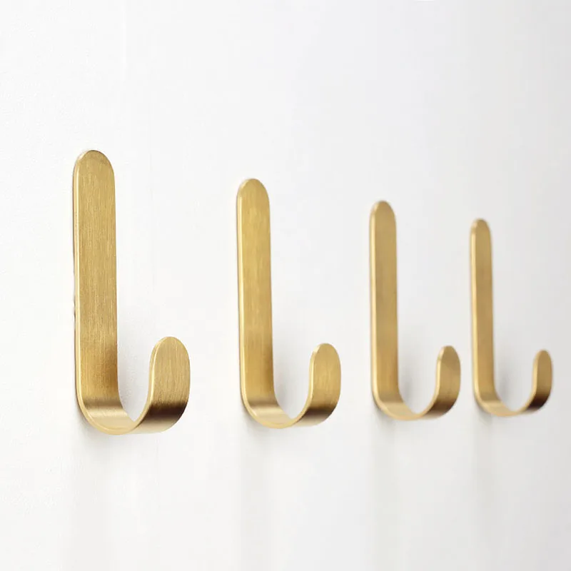 2pcs/lot Brass Hook Bag Dress Hanger Wall Hooks Towel Robe Cloth Cap Holder Home Storage Hangers