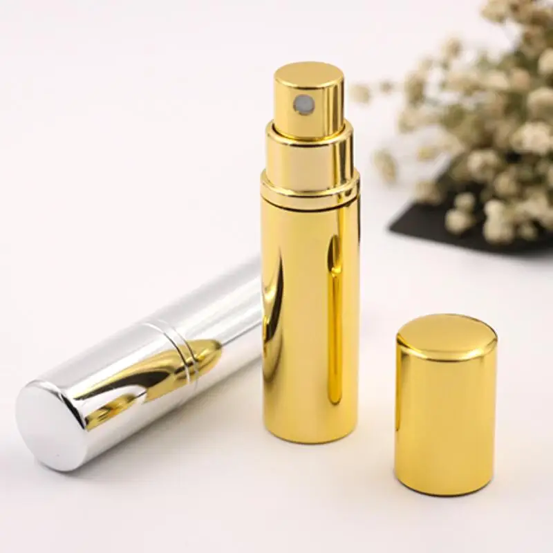 5ML Aluminum Sprayer Transparent Glass Perfume Spray Bottle Travel Portable Empty Cosmetic Containers LX2640