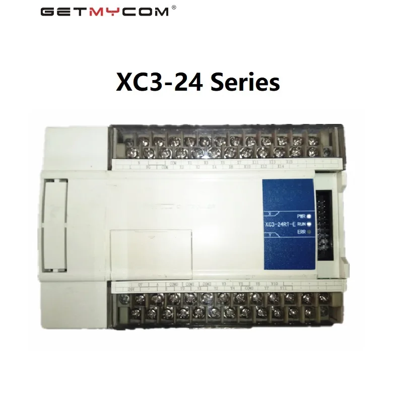 

Getmycom Original XC3 Series XC3-24R/T/RT-E PLC CONTROLLER MODULE AC220V DI 14 DO 10 Transistor High Speed Pulse Programming