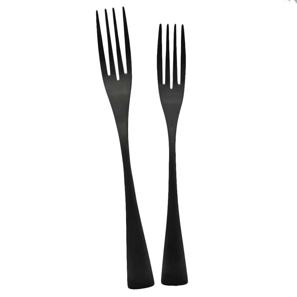 Black High Quality Flatware Set Restaurant Dinnerware Set Matte Knife Fork Spoon Tea Set Stainless Steel Kitchen Tableware Set