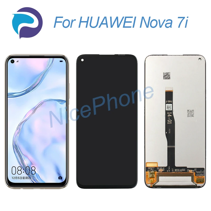 Tela lcd para huawei nova 7i, touch screen, digitalizador, montagem, substituição, 6.4 'JNY-L22B/21a/01a/21b/22a/02a/x2