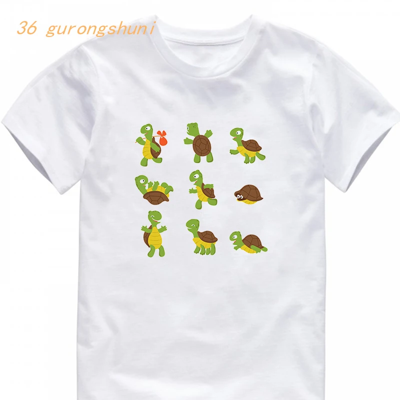 cute anime children girls turtle graphic t shirts best friends baby boy cartoon t shirt kids clothes boys-clothing girl t-shirt