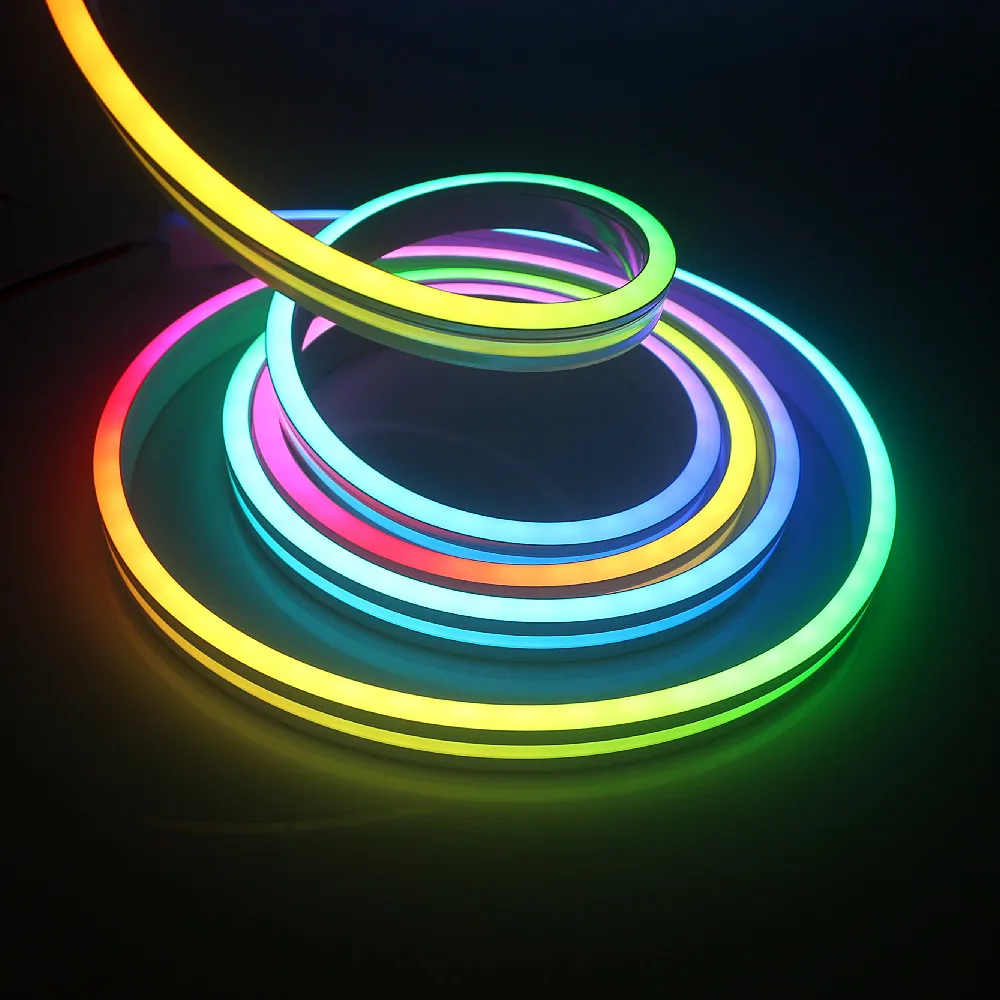 WS2812B SK6812 Individually Addressable Smart RGB LED Light,DC5V Flexible Waterproof Silica Gel Soft Lamp Tube Neon Rope Light