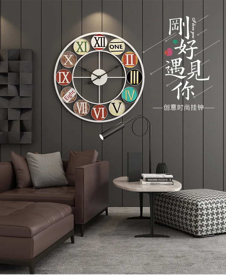 

Wrought Iron Silent Wall Clock, European Style, Retro, Living Room, Creative, Study, Metal