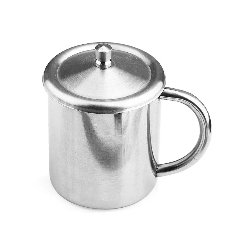 Accesorios para vasos de cocina, cubierta de acero inoxidable a prueba de fugas, tapa de taza, 2 uds./lote