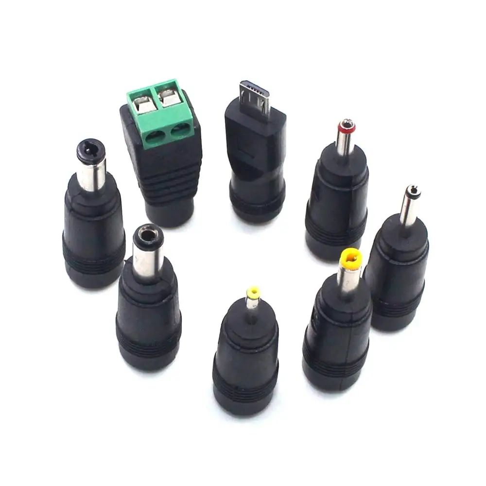 8pcs/lot DC Power Jack 5.5 x 2.1mm Female To 5.5*1.7mm 4.8 2.5 2.1 0.7 3.5 4.0*1.35mm micro usb termimal Male Plug view 2