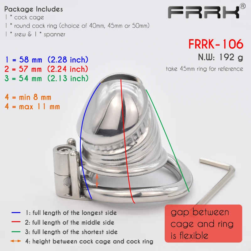 FRRK BDSM Sex Toys for Adults 18 Men Metal Male Chastity Cock Cage with Screw to Lock Dick Steel Penis Rings Erotic Sexual Shop