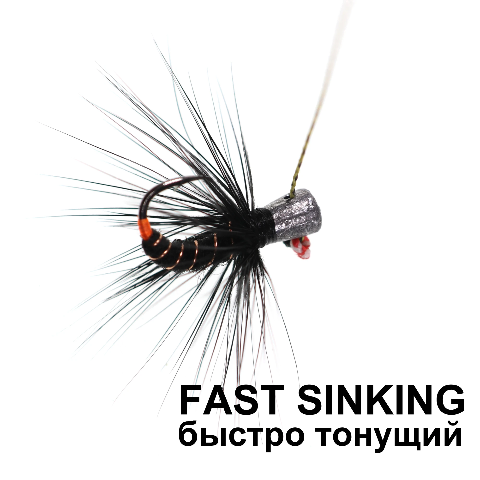 Wifreo 6pcs Weighted Fishing Fly Worm Mahalka Winter Fishing Jigs 1g 0.7g 0.5g 0.3g Winter Fishing Mormyski Fast Sinking Hook