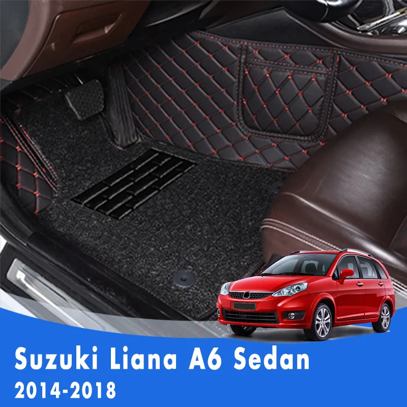 

Car Floor Mats For Suzuki Liana A6 Sedan 2018 2017 2016 2015 2014 Double Layer Wire Loop Foot Pads Carpet Car Styling Rugs Cover