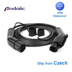 type 1 to type 2 ev cable charger j1772 32a electric vehicle charger  5M iec62196 evse kit