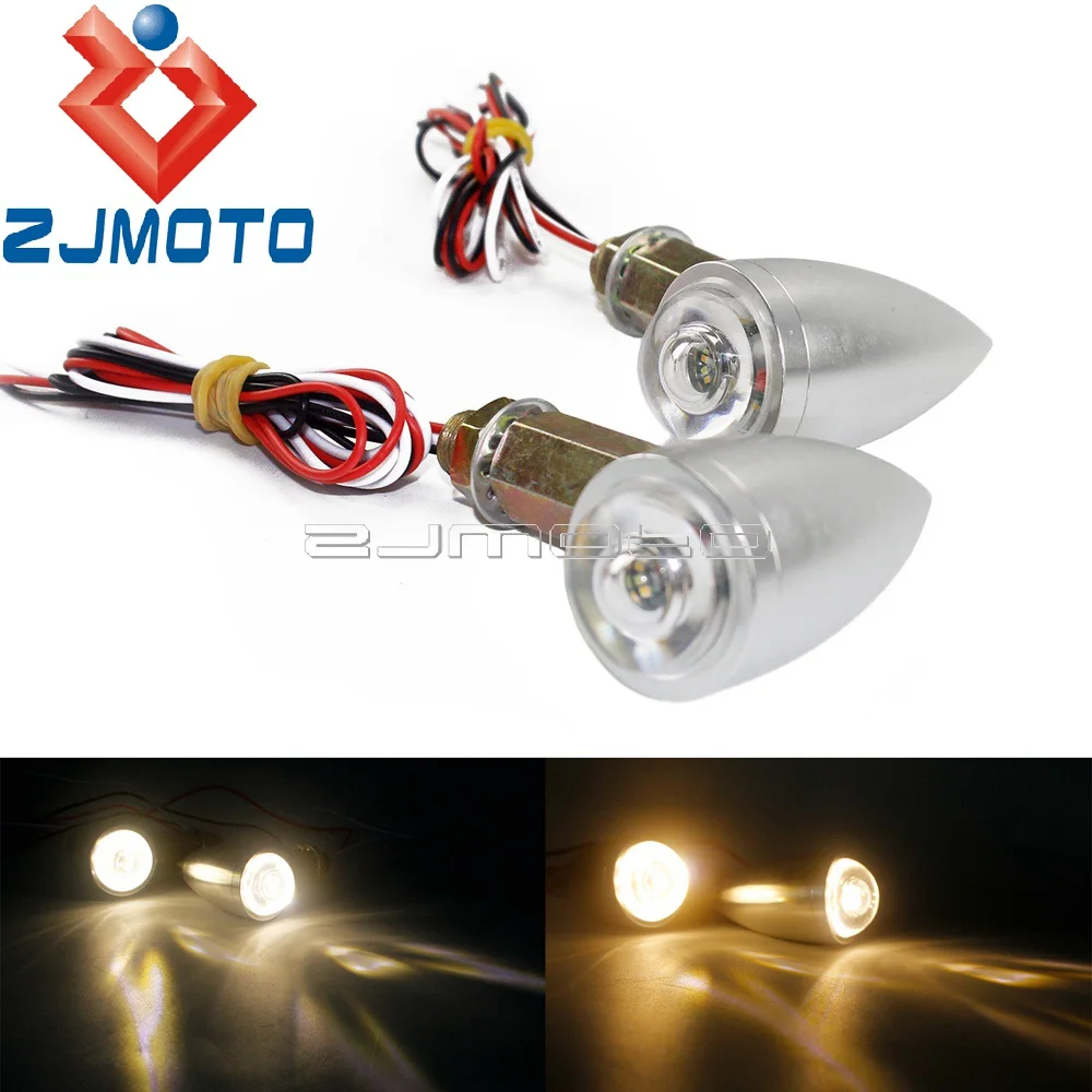 Clignotants LED personnalisés 2 en 1 pour motos, en aluminium, pour Harley, Honda, Yamaha, Suzuki, Chopper, Bobber