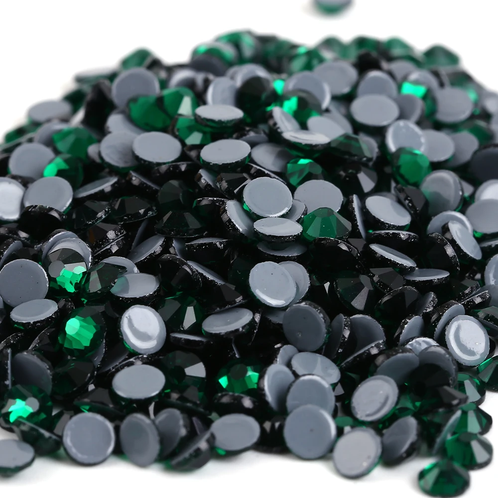 

ss6,ss10,ss16,ss20,ss30 Emerald Color DMC Iron On Rhinestones/Hot fix Crystal Rhinestones Strass Sewing & Fabric Garment stones