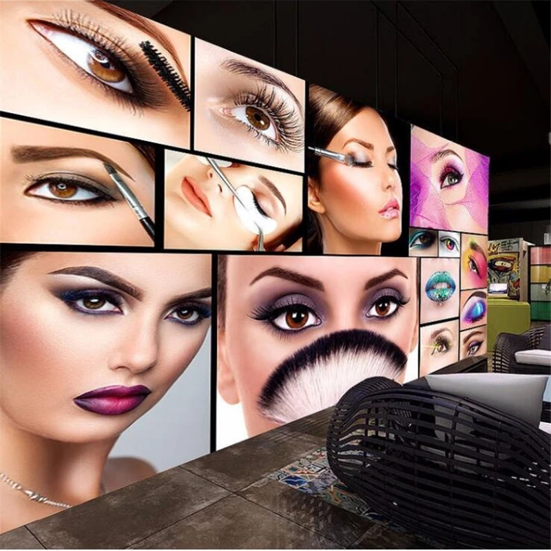 

Custom photo wallpaper 3D murals make-up TV background wall eye makeup image Living room bedroom Beauty salon 3d papel de parede