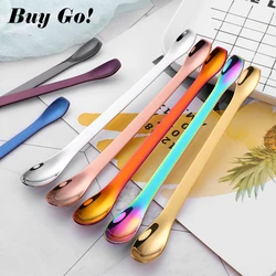 1pcs 304 Stainless Steel Multifunction Spoon 8 Colors Coffee Stirring Spoon Beautiful Double Head Medicine Spoon Tableware