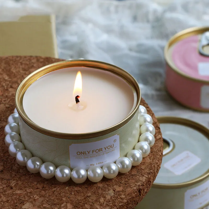 

American creative cans scented candles with souvenirs European-style home decora dining table scented ornaments wedding gifts