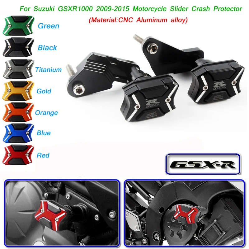 

Motorcycle CNC Aluminum alloy Crash Puig Pads Frame Slider Protectors Guards For Suzuki GSXR1000 2009-2015 K9