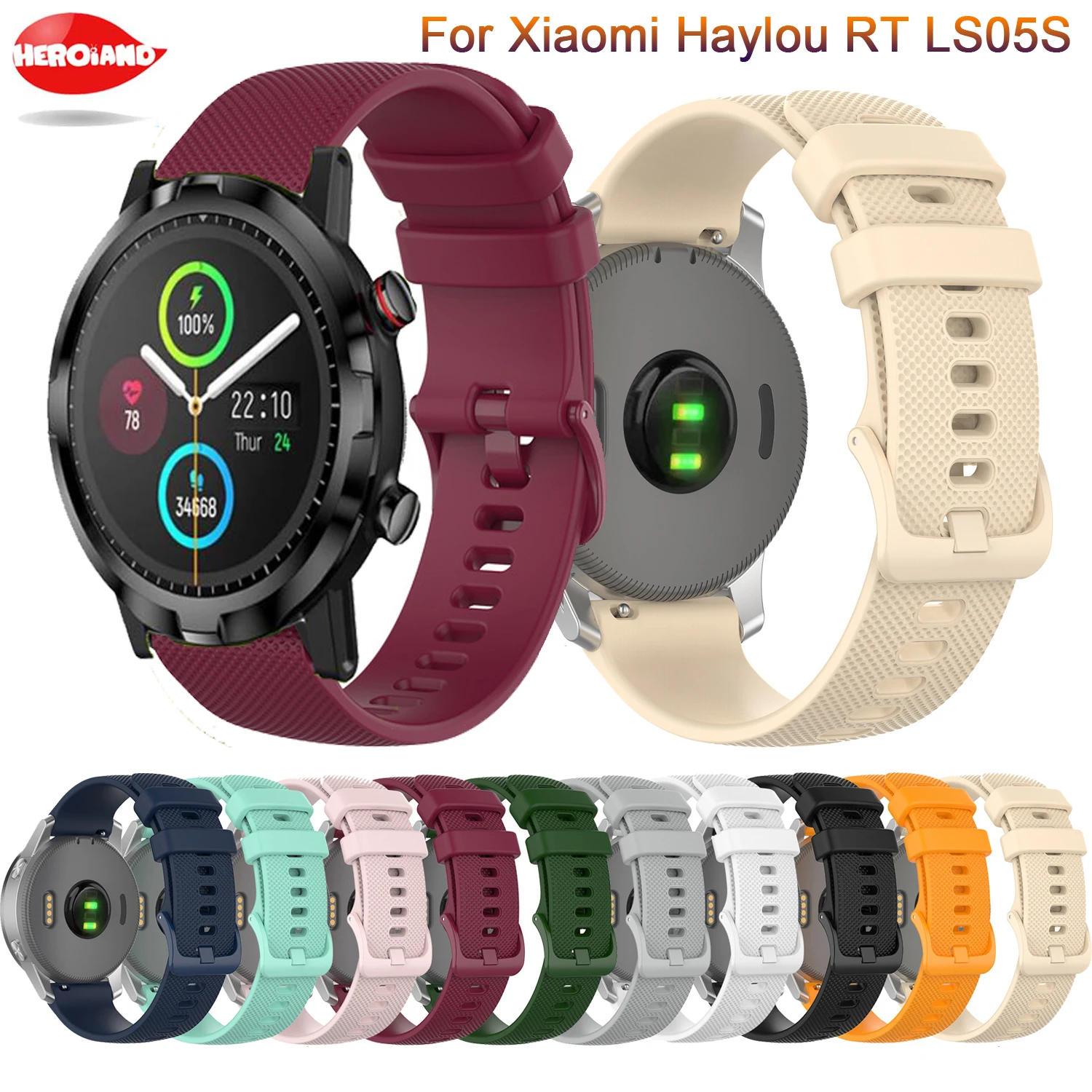 

New Soft silicone 22mm Watchband strap For Xiaomi Haylou RT LS05S Smart Wristband sport Bracelet For Xiaomi Haylou LS05S Correa