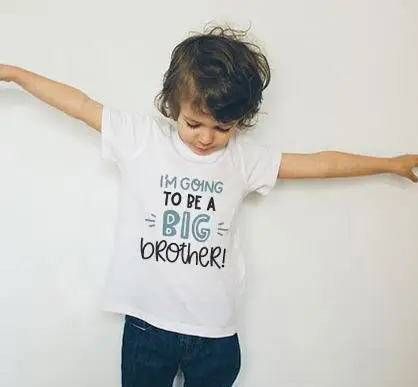 I Will Be a Big Brother Boy Summer Children's Short-sleeved Tops Casual Blouses T Shirt Summer T-shirts Clothes Trendy Tee Shirt