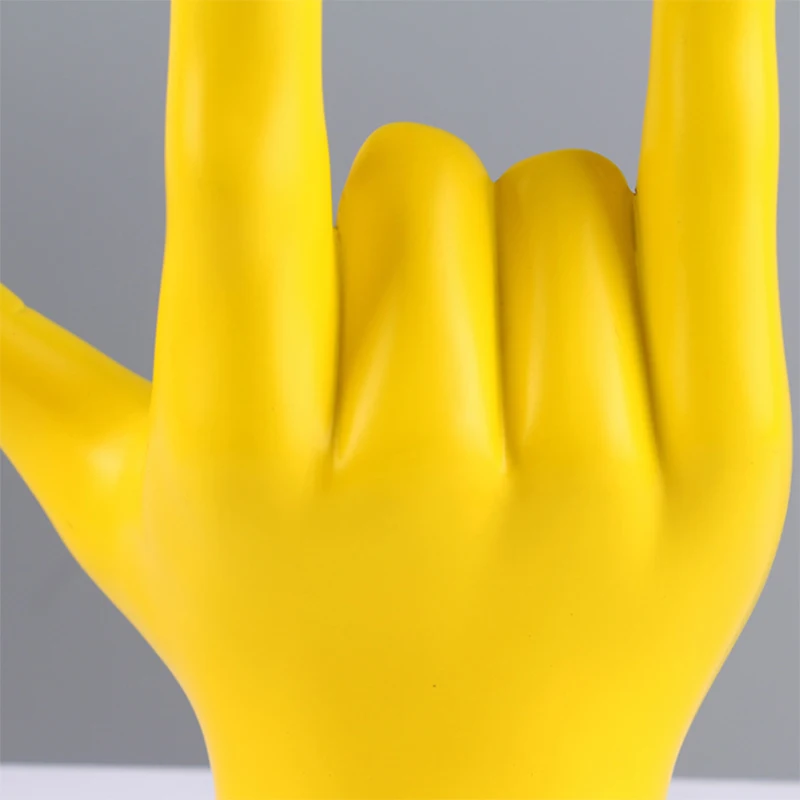 ERMAKOVA 19,5 cm Wohnkultur Dolmetscher Geschenk ICH Liebe Sie Zeichen Sprache Hand Statue Harz Handwerk Figurine Gold Hause Dekoration – Detail 7
