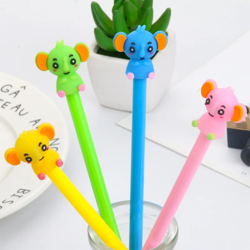 50PCS Simple Creative Elephant Gel Pen Cute Cartoon Learning Stationery Water-based Pen Office Supplies Signature Pen