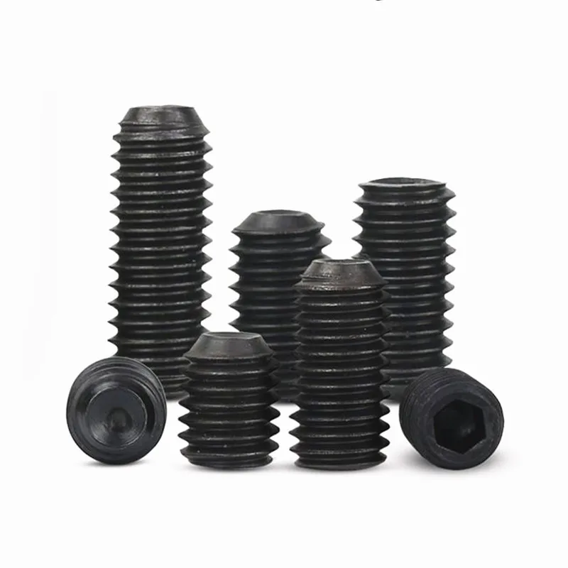 10/50pcs M2 M2.5 M3 M3.5 M4 M5 M6 M8 DIN916 Black grade 12.9 alloy steel Hex Hexagon Socket Allen Cup Point Grub Screw Set Bolt - Image 4