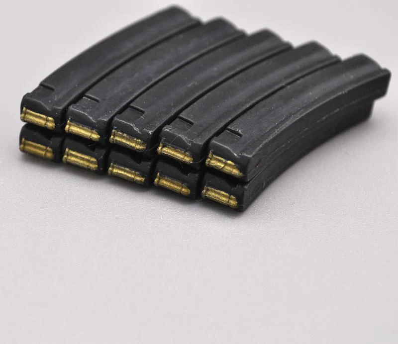 

Best Sell 1/6th MP5 Magazine 10/Pcs Set Plastic Black Sand Color Gold Models Scene Components