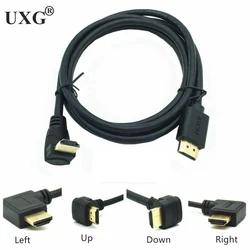 4K kabel 2.0 kompatybilny z HDMI 90/270 stopni kabel HDTV 15CM 0.6M 1.8M 1080P 3D dla projektor do komputera TV PS3 4 Ultra 3D komputer