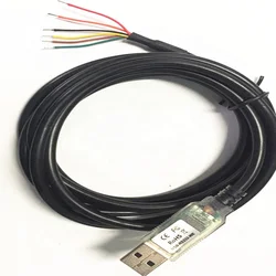 FTDI dual chip USB cable USB-RS232-WE-1800-BT FTDI Chip 1.8m USB to Wire Ended Black Interface Converter Cable