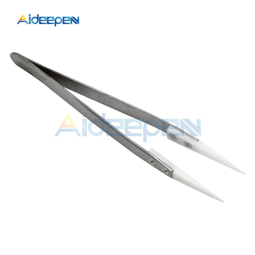 

Aideepen Anti-static Stainless Steel Tweezers Maintenance Tools Industrial Precision Straight Tweezers Repair Tools