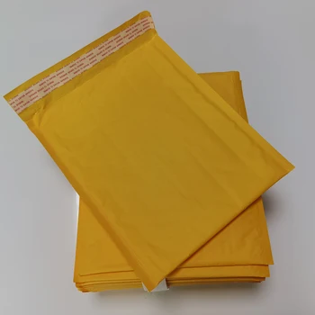 Hysen 50pcs wholesale multiple sizes yellow color waterproof plastic mailer business mailing gift bubble padding bags